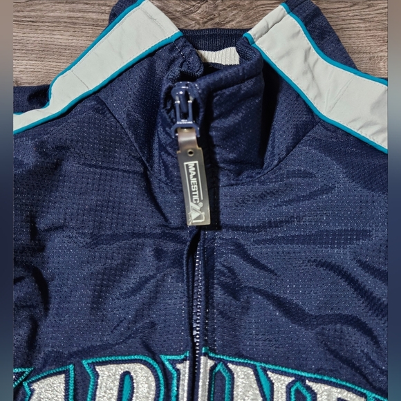 Mariners Baseball Jacket Authentic Majestic Therma Base Youth Sz Medium MLB Kids - Picture 8 of 12